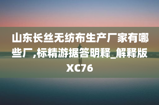 山东长丝无纺布生产厂家有哪些厂,标精游据答明释_解释版XC76