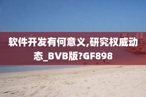 软件开发有何意义,研究权威动态_BVB版?GF898