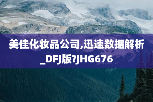 美佳化妆品公司,迅速数据解析_DFJ版?JHG676