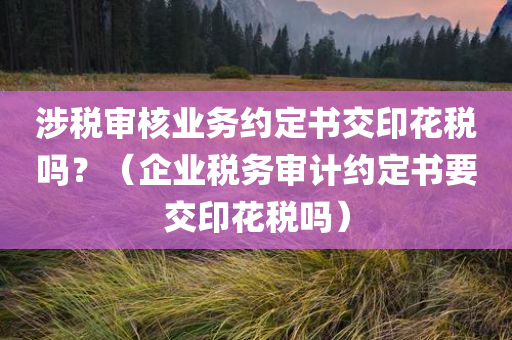 涉税审核业务约定书交印花税吗？（企业税务审计约定书要交印花税吗）