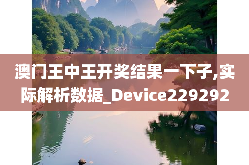 澳门王中王开奖结果一下子,实际解析数据_Device229292