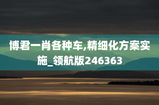 博君一肖各种车,精细化方案实施_领航版246363