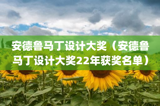 安德鲁马丁设计大奖（安德鲁马丁设计大奖22年获奖名单）