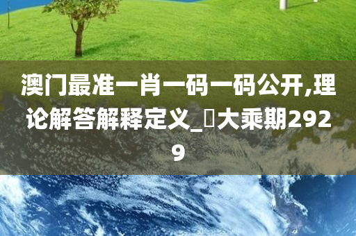 澳门最准一肖一码一码公开,理论解答解释定义_‌大乘期2929