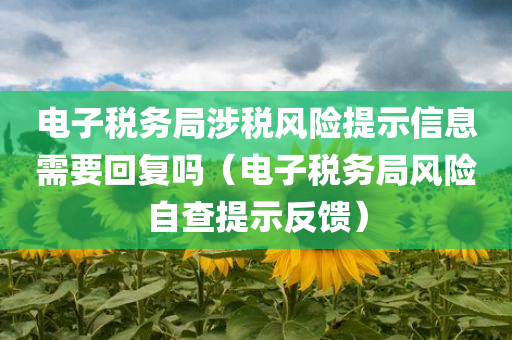 电子税务局涉税风险提示信息需要回复吗（电子税务局风险自查提示反馈）