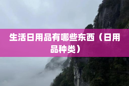 生活日用品有哪些东西（日用品种类）