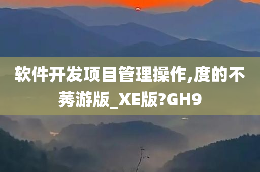 软件开发项目管理操作,度的不莠游版_XE版?GH9