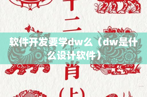 软件开发要学dw么（dw是什么设计软件）