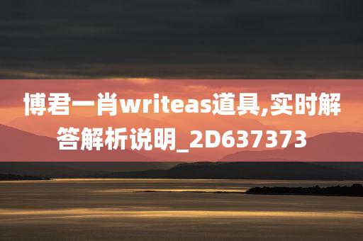 博君一肖writeas道具,实时解答解析说明_2D637373