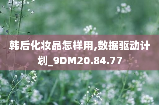 韩后化妆品怎样用,数据驱动计划_9DM20.84.77