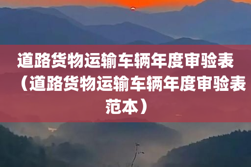 道路货物运输车辆年度审验表（道路货物运输车辆年度审验表范本）