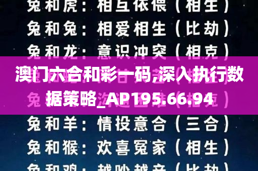 澳门六合和彩一码,深入执行数据策略_AP195.66.94