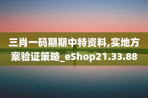 三肖一码期期中特资料,实地方案验证策略_eShop21.33.88