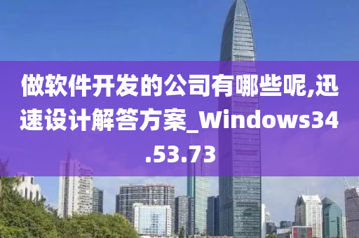 做软件开发的公司有哪些呢,迅速设计解答方案_Windows34.53.73