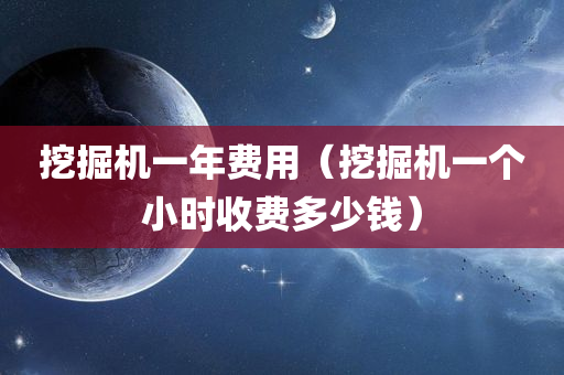 挖掘机一年费用（挖掘机一个小时收费多少钱）