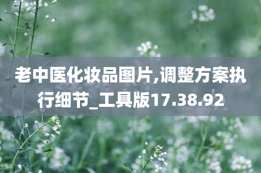 老中医化妆品图片,调整方案执行细节_工具版17.38.92