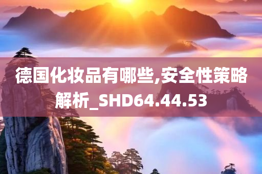 德国化妆品有哪些,安全性策略解析_SHD64.44.53