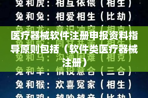 医疗器械软件注册申报资料指导原则包括（软件类医疗器械注册）