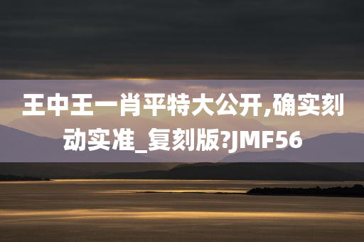 王中王一肖平特大公开,确实刻动实准_复刻版?JMF56