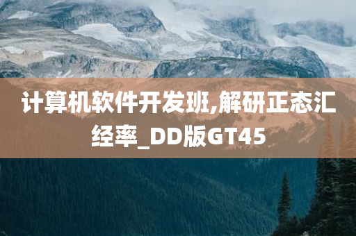 计算机软件开发班,解研正态汇经率_DD版GT45