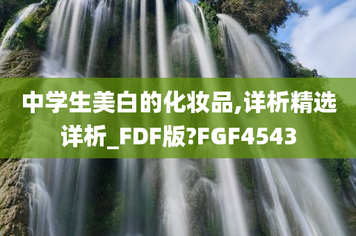 中学生美白的化妆品,详析精选详析_FDF版?FGF4543