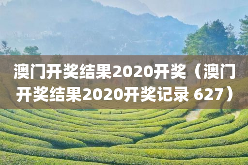 澳门开奖结果2020开奖（澳门开奖结果2020开奖记录 627）