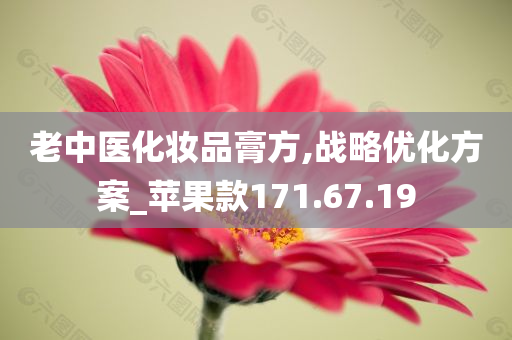 老中医化妆品膏方,战略优化方案_苹果款171.67.19