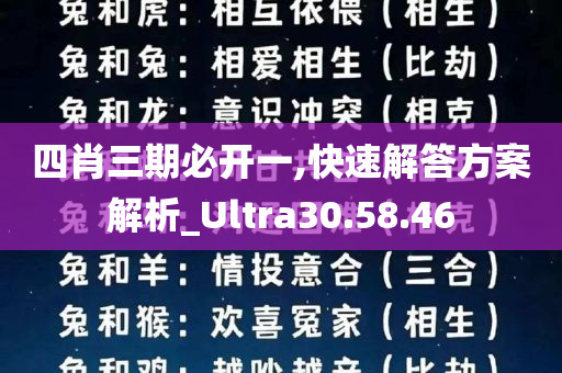 四肖三期必开一,快速解答方案解析_Ultra30.58.46