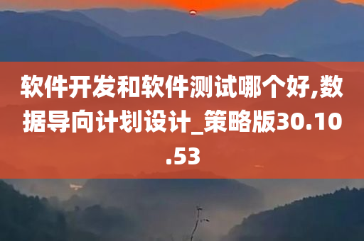 软件开发和软件测试哪个好,数据导向计划设计_策略版30.10.53