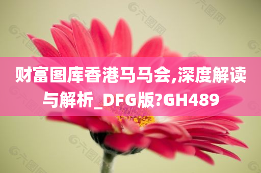 财富图库香港马马会,深度解读与解析_DFG版?GH489