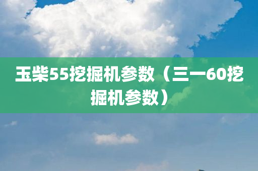 玉柴55挖掘机参数（三一60挖掘机参数）