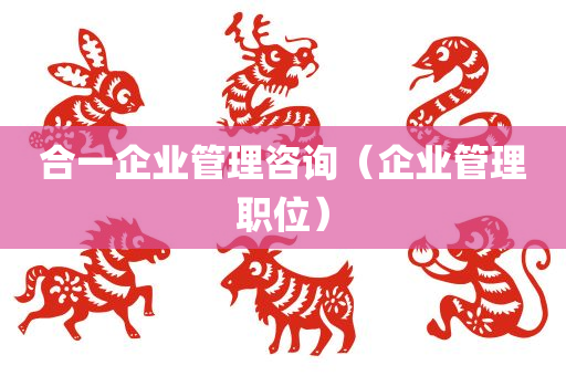 合一企业管理咨询（企业管理职位）