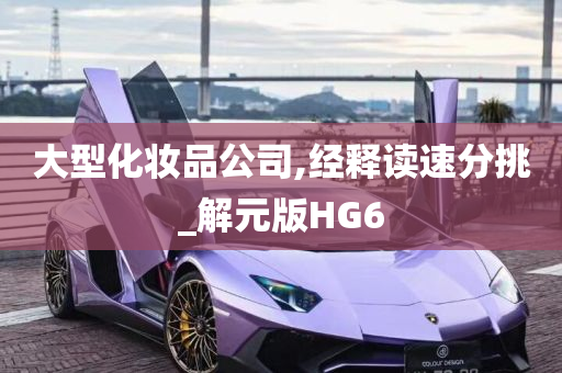 大型化妆品公司,经释读速分挑_解元版HG6