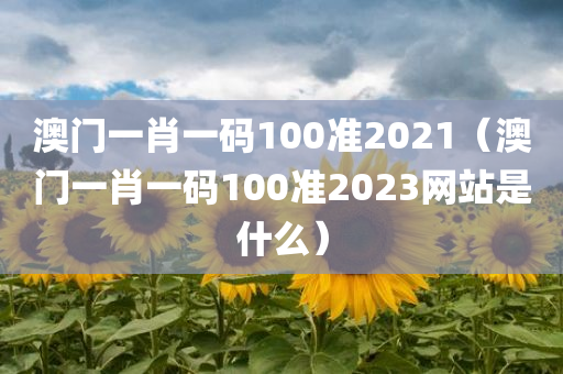 澳门一肖一码100准2021（澳门一肖一码100准2023网站是什么）