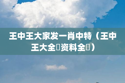 王中王大家发一肖中特（王中王大全枓资料全枓）