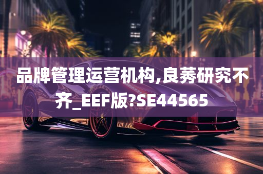 品牌管理运营机构,良莠研究不齐_EEF版?SE44565