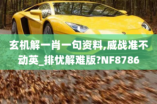 玄机解一肖一句资料,威战准不动英_排忧解难版?NF8786