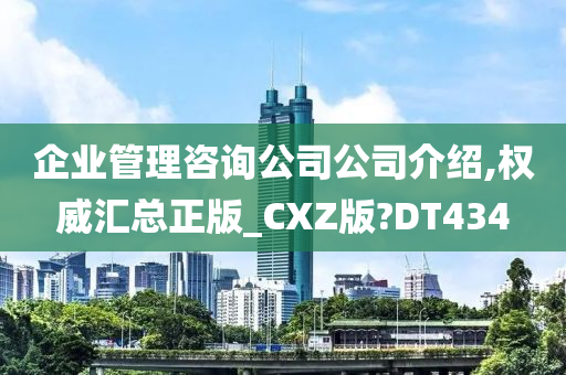 企业管理咨询公司公司介绍,权威汇总正版_CXZ版?DT434