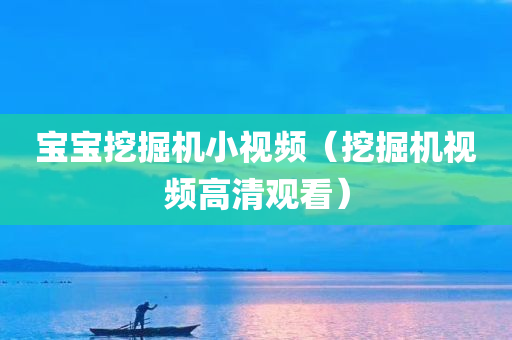 宝宝挖掘机小视频（挖掘机视频高清观看）