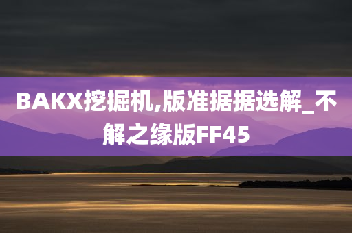 BAKX挖掘机,版准据据选解_不解之缘版FF45