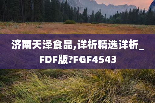 济南天泽食品,详析精选详析_FDF版?FGF4543