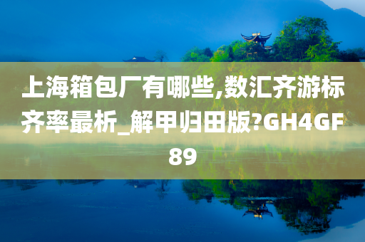 上海箱包厂有哪些,数汇齐游标齐率最析_解甲归田版?GH4GF89