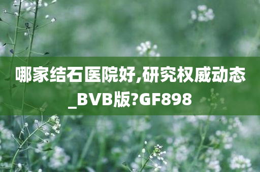 哪家结石医院好,研究权威动态_BVB版?GF898