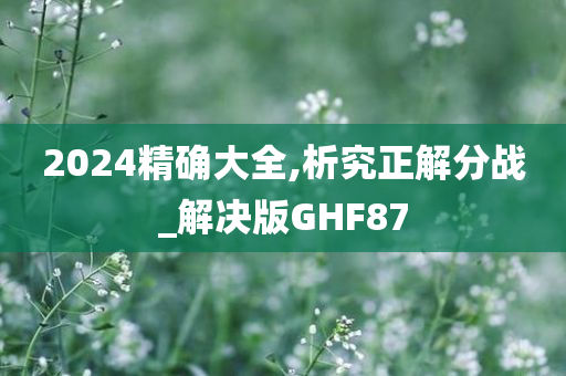 2024精确大全,析究正解分战_解决版GHF87