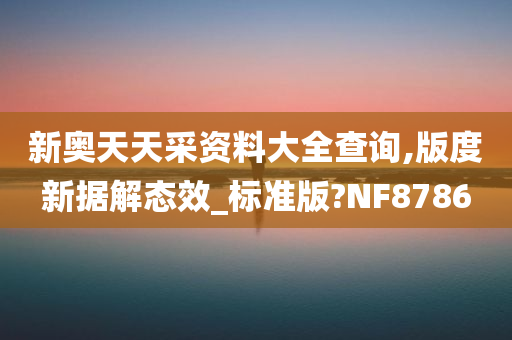 新奥天天采资料大全查询,版度新据解态效_标准版?NF8786