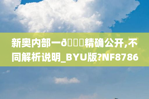 新奥内部一🐎精确公开,不同解析说明_BYU版?NF8786