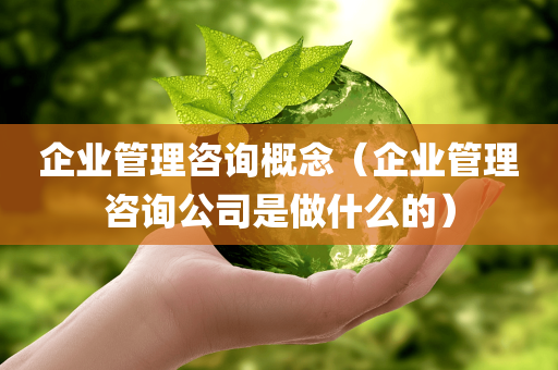 企业管理咨询概念（企业管理咨询公司是做什么的）