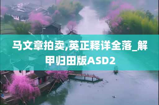 马文章拍卖,英正释详全落_解甲归田版ASD2