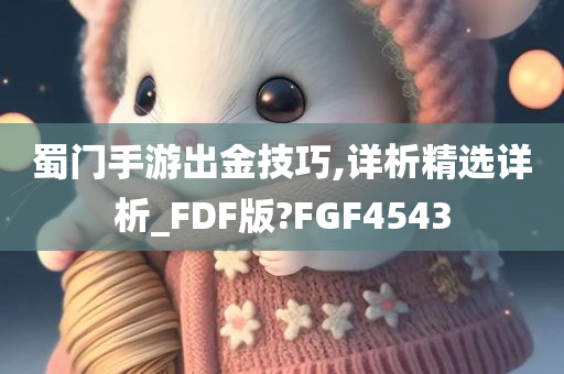 蜀门手游出金技巧,详析精选详析_FDF版?FGF4543