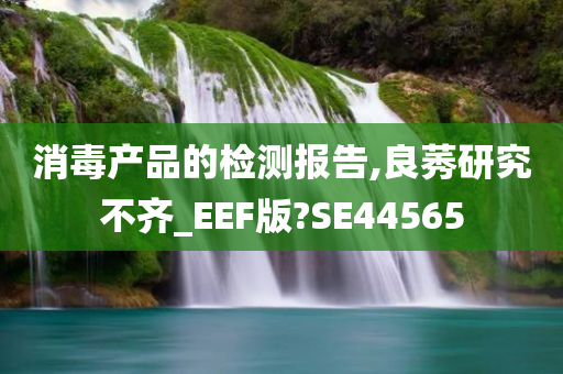 消毒产品的检测报告,良莠研究不齐_EEF版?SE44565